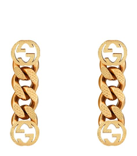 gucci star earrings gold|interlocking g earrings in silver.